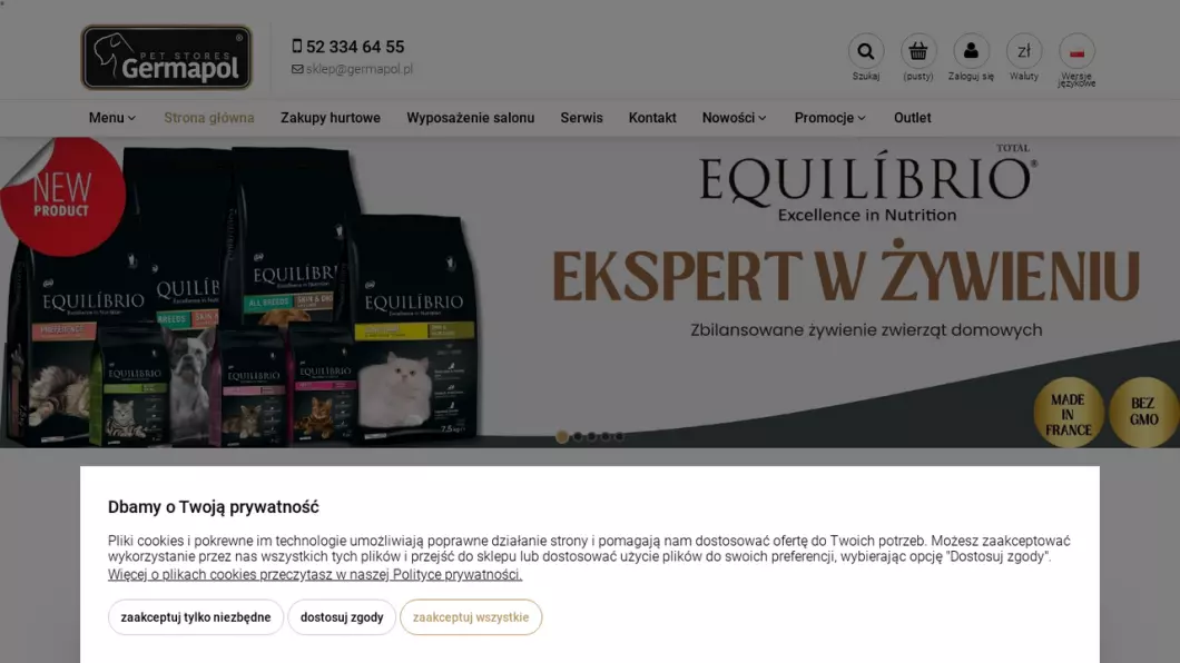Hurtownia groomerska Germapol - zrzut ekranu