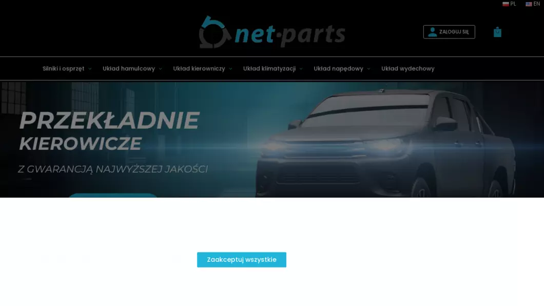 Używane części samochodowe | Sklep internetowy Net-parts - zrzut ekranu