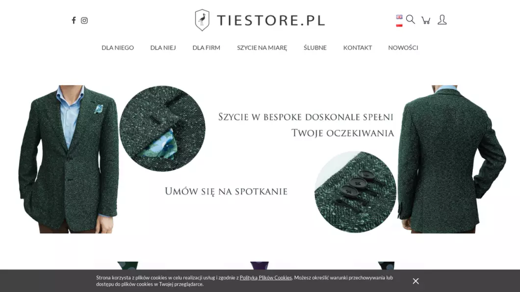 Krawaty męskie na zamówienie Warszawa | Sklep internetowy Tiestore.pl - zrzut ekranu