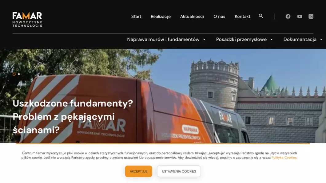 Naprawa fundamentów, murów, posadzek Famar - zrzut ekranu