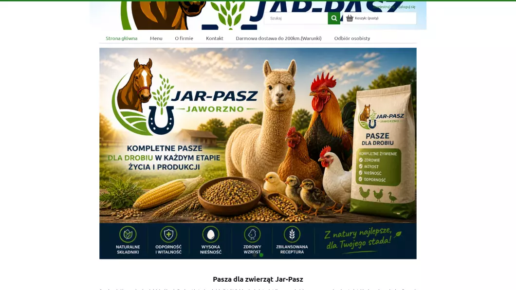 Pasza dla zwierząt | JAR-PASZ - zrzut ekranu