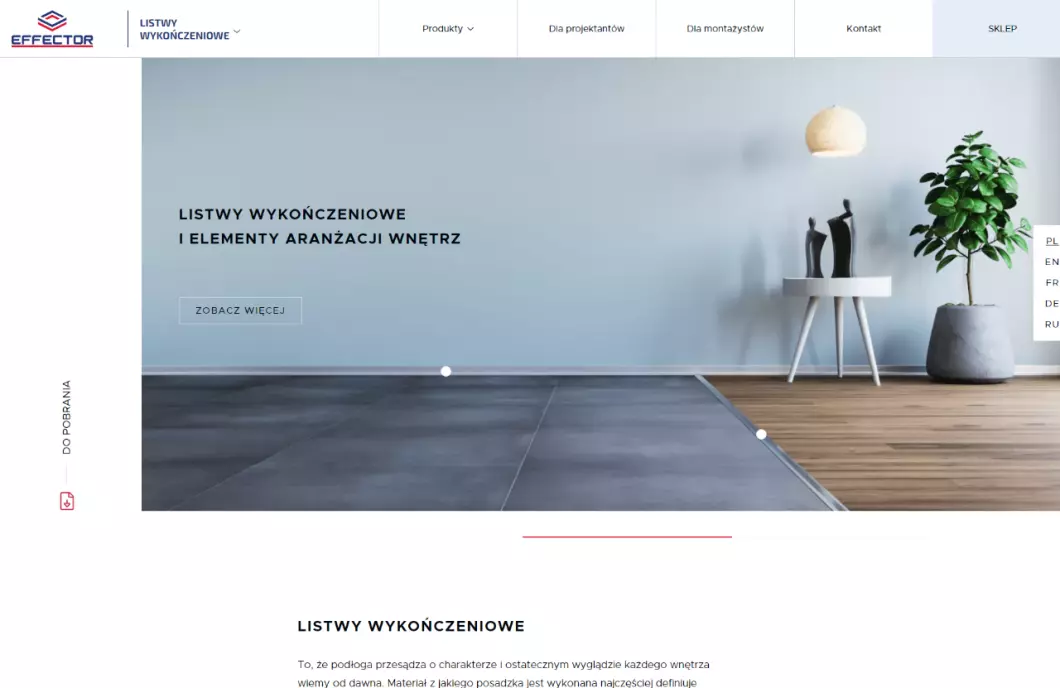 Producent listew przypodłogowych | Listwy Effector - zrzut ekranu